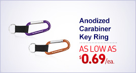 Anodized Promo Carabiner Key Ring - Laser Engraved